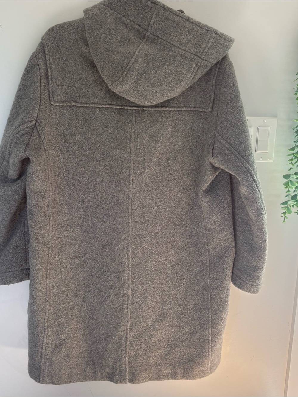 Dearest Gray Wool Duffle Coat Hooded Toggle Jacket Size M - Picture 7 of 10